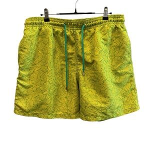 Capelle Miami Yellow and Green Geometric Print Swim Shorts